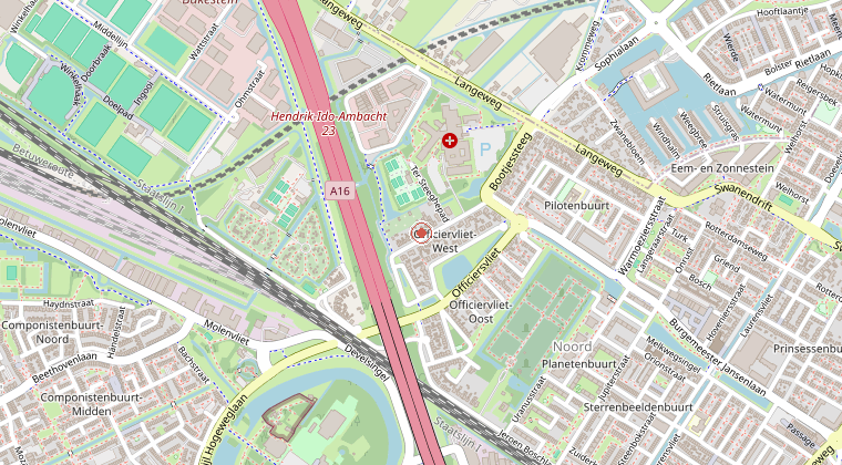 Kaart van de omgeving van de melding