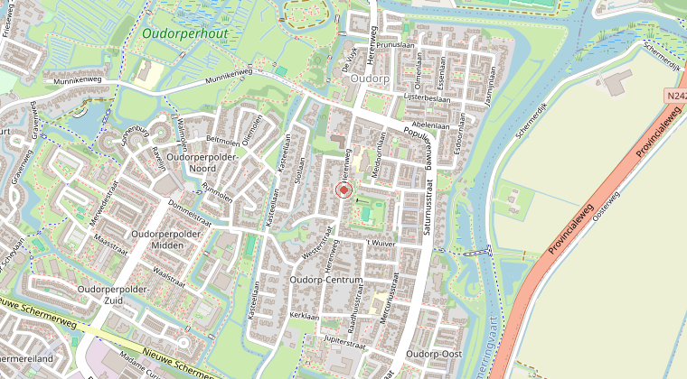 Kaart van de omgeving van de melding