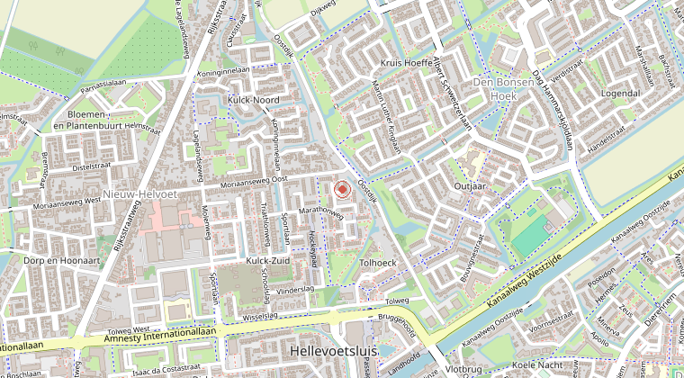 Kaart van de omgeving van de melding