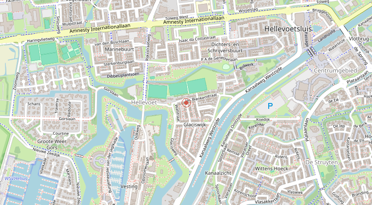 Kaart van de omgeving van de melding