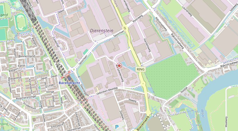 Kaart van de omgeving van de melding