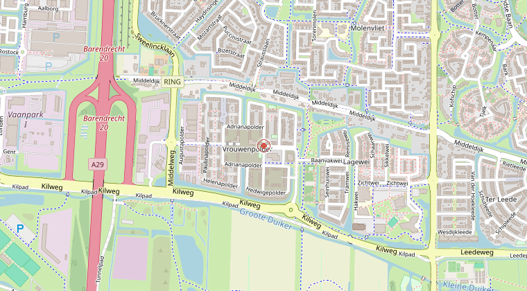 Kaart van de omgeving van de melding