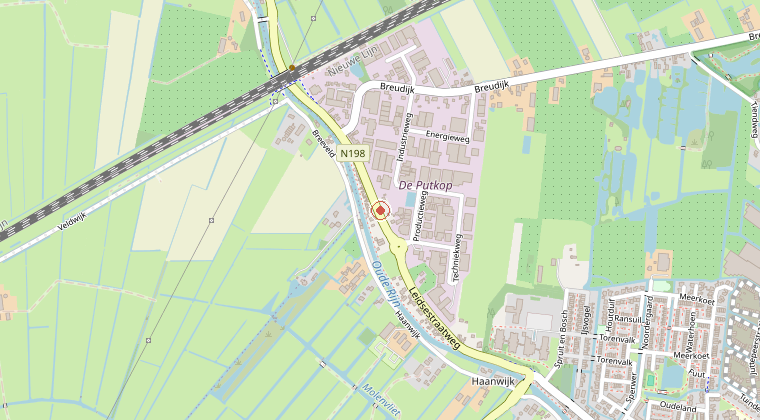 Kaart van de omgeving van de melding