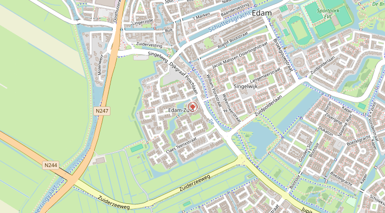 Kaart van de omgeving van de melding