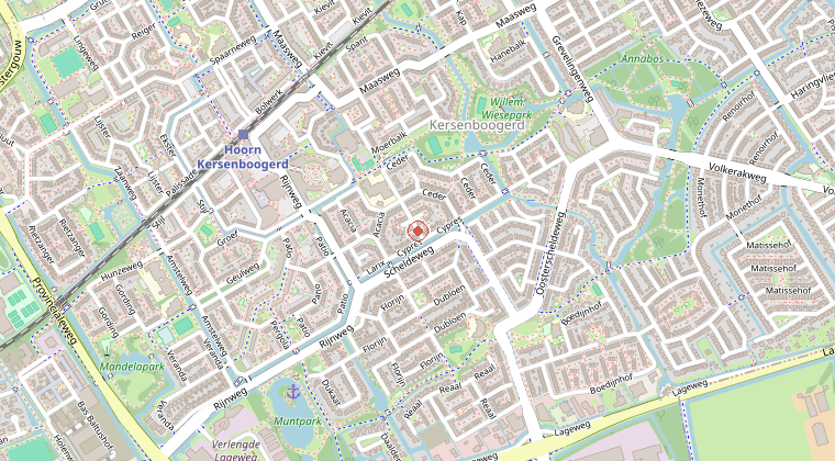 Kaart van de omgeving van de melding