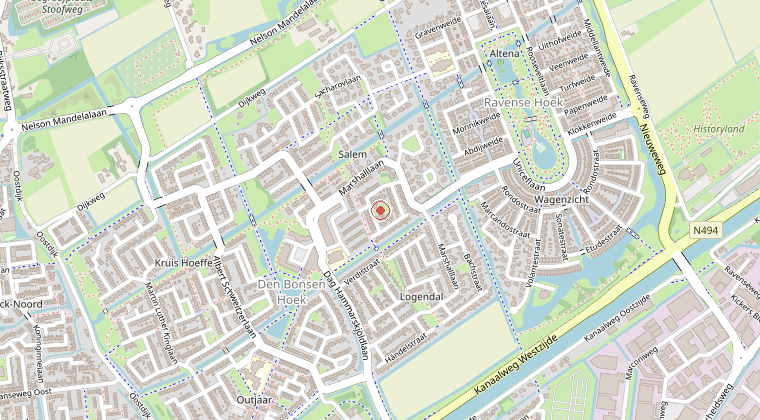 Kaart van de omgeving van de melding