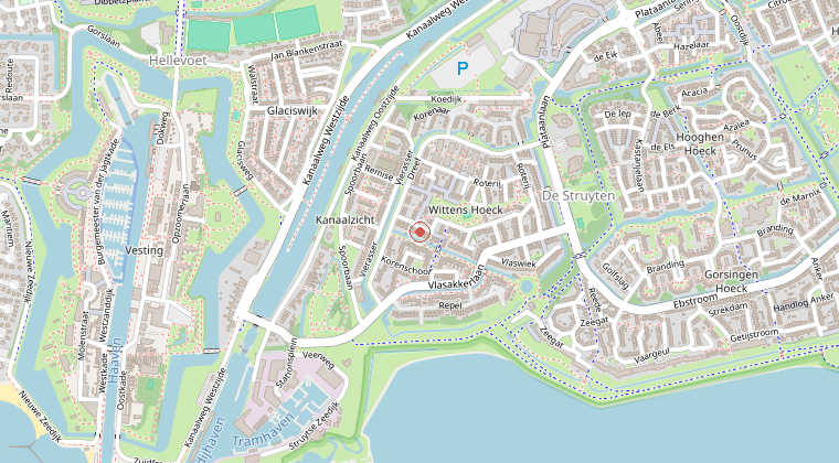 Kaart van de omgeving van de melding