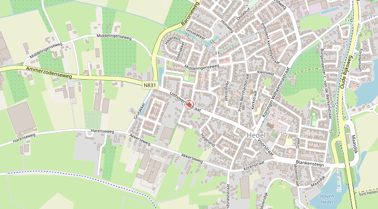 Kaart van de omgeving van de melding