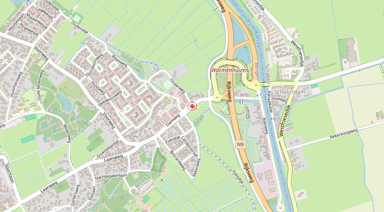 Kaart van de omgeving van de melding