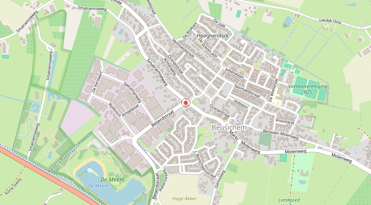 Kaart van de omgeving van de melding