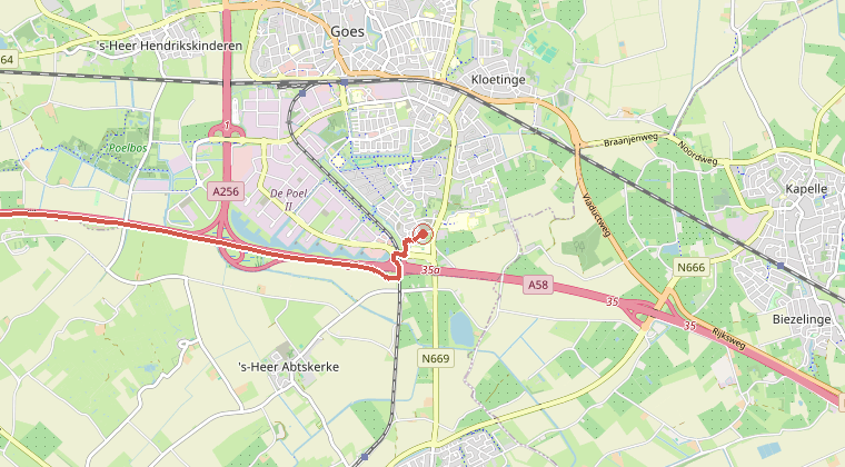 Kaart van de omgeving van de melding