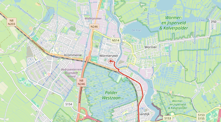 Kaart van de omgeving van de melding