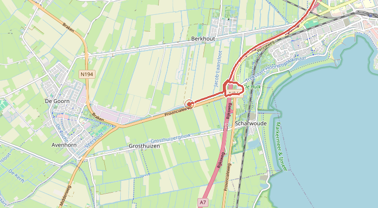 Kaart van de omgeving van de melding