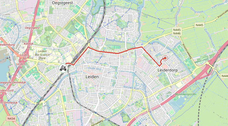 Kaart van de omgeving van de melding