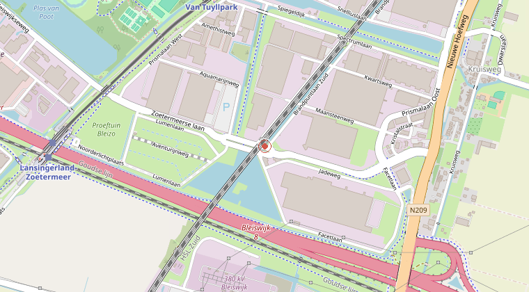 Kaart van de omgeving van de melding