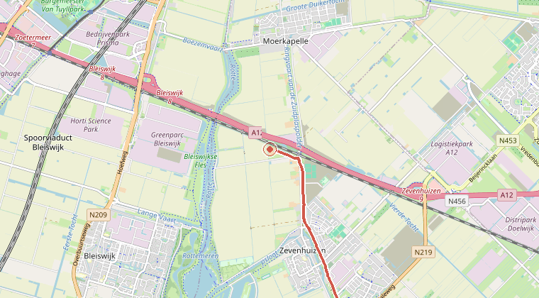 Kaart van de omgeving van de melding