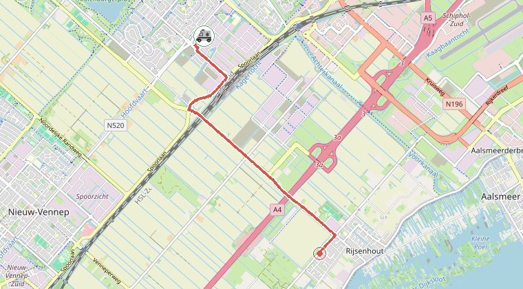 Kaart van de omgeving van de melding