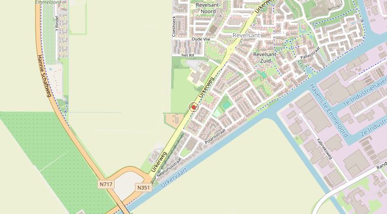 Kaart van de omgeving van de melding