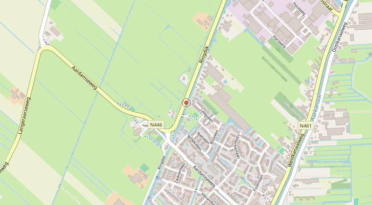 Kaart van de omgeving van de melding