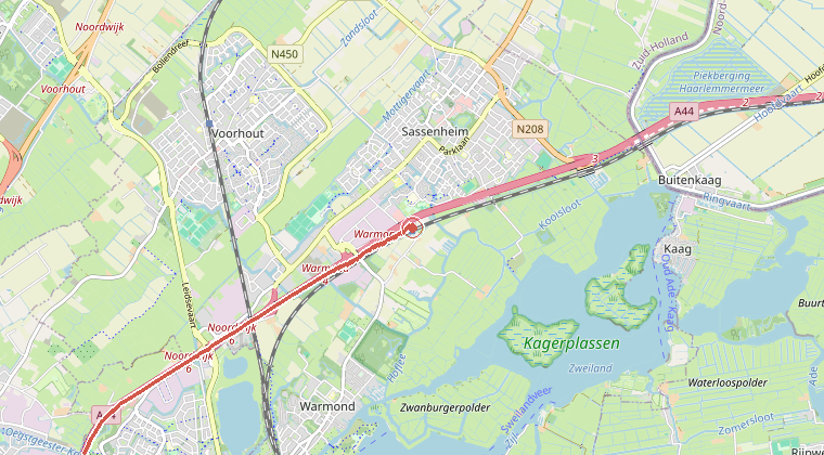 Kaart van de omgeving van de melding