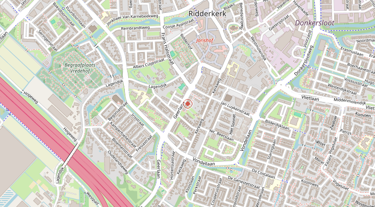 Kaart van de omgeving van de melding