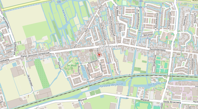 Kaart van de omgeving van de melding