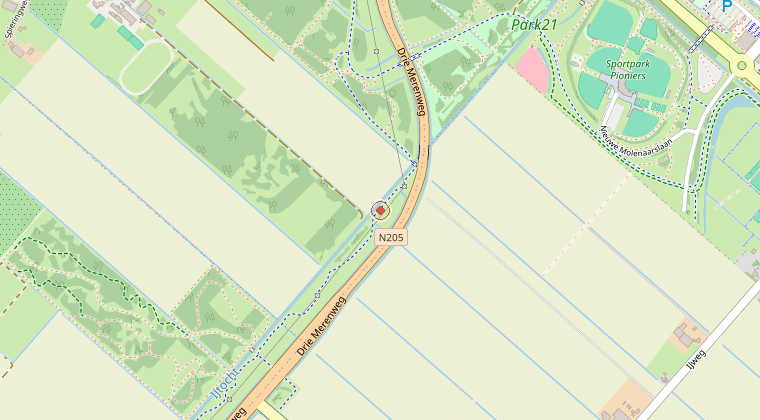 Kaart van de omgeving van de melding