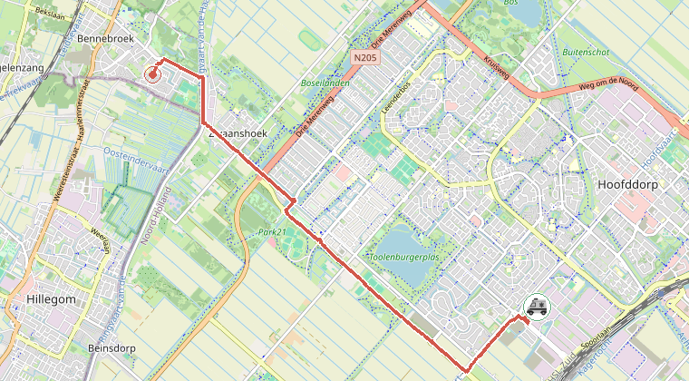 Kaart van de omgeving van de melding