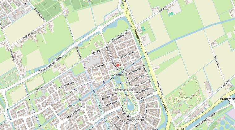 Kaart van de omgeving van de melding