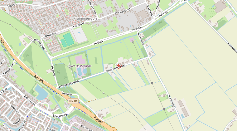 Kaart van de omgeving van de melding