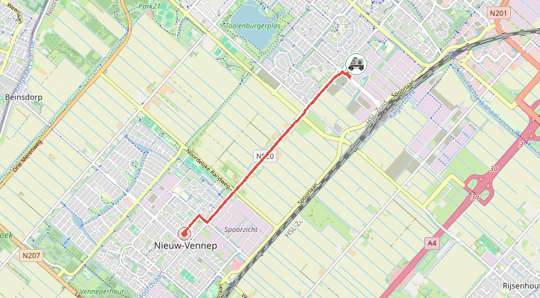 Kaart van de omgeving van de melding