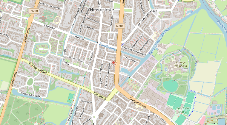 Kaart van de omgeving van de melding