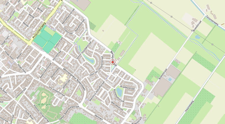 Kaart van de omgeving van de melding