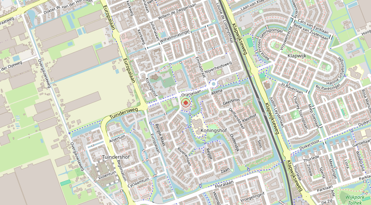 Kaart van de omgeving van de melding