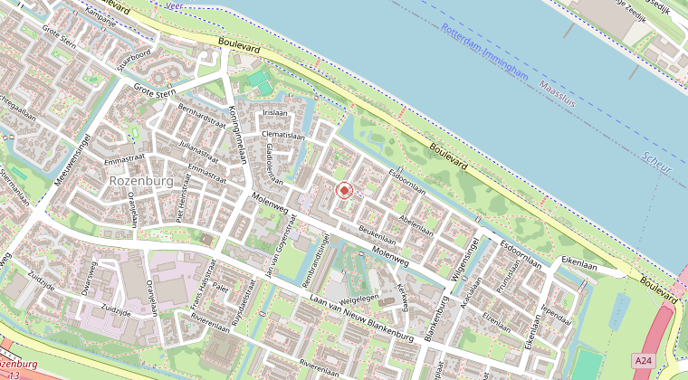 Kaart van de omgeving van de melding