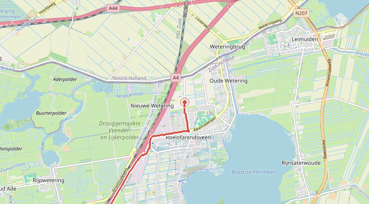Kaart van de omgeving van de melding
