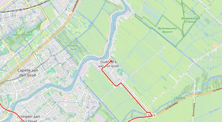 Kaart van de omgeving van de melding