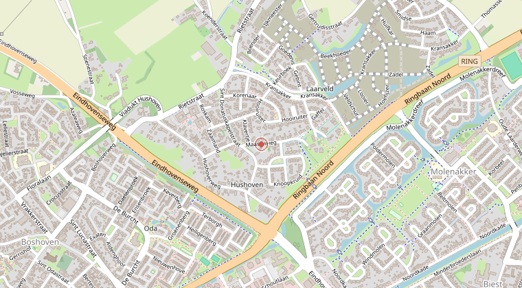 Kaart van de omgeving van de melding