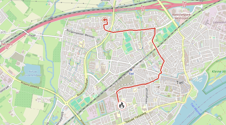 Kaart van de omgeving van de melding