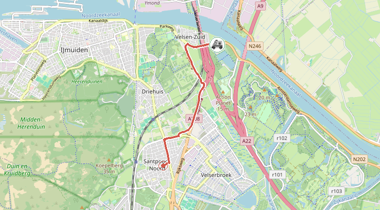 Kaart van de omgeving van de melding