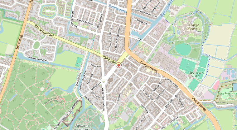 Kaart van de omgeving van de melding