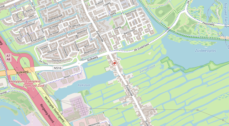 Kaart van de omgeving van de melding