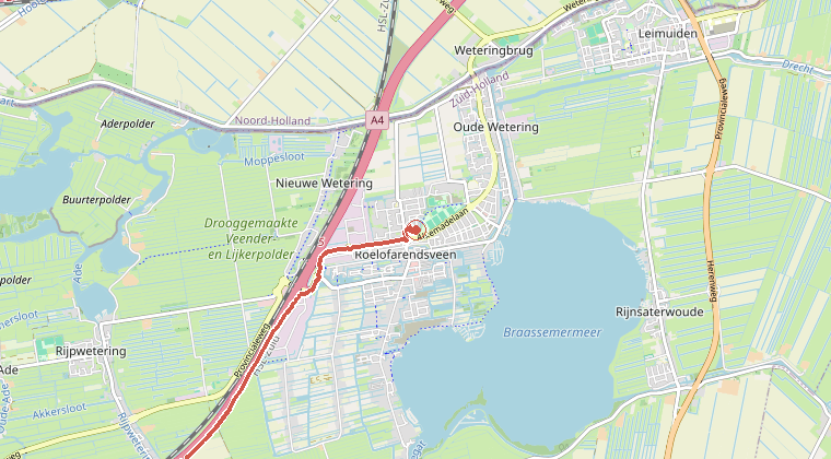 Kaart van de omgeving van de melding