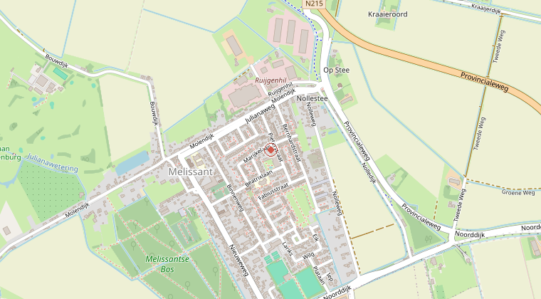 Kaart van de omgeving van de melding