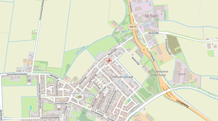 Kaart van de omgeving van de melding