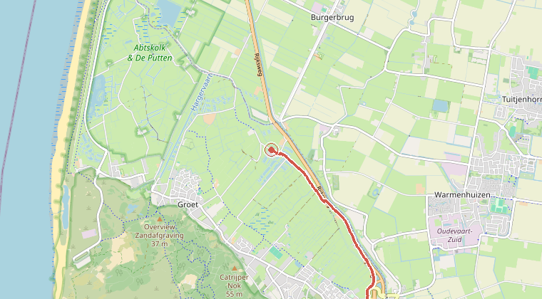 Kaart van de omgeving van de melding