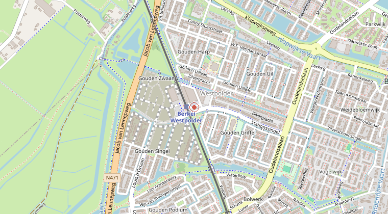 Kaart van de omgeving van de melding