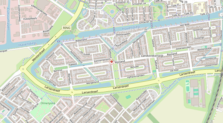 Kaart van de omgeving van de melding
