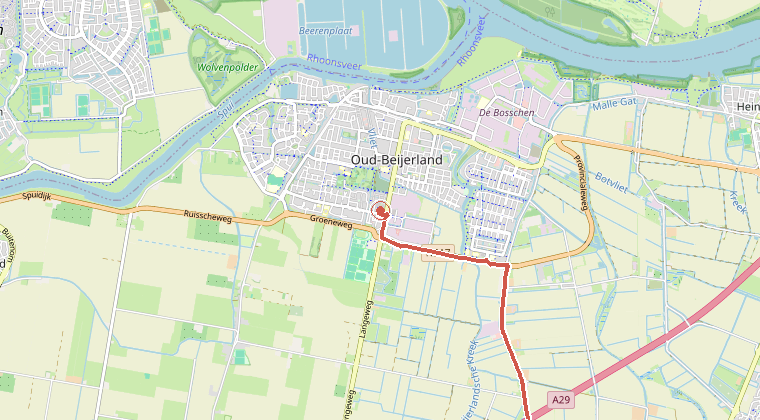 Kaart van de omgeving van de melding