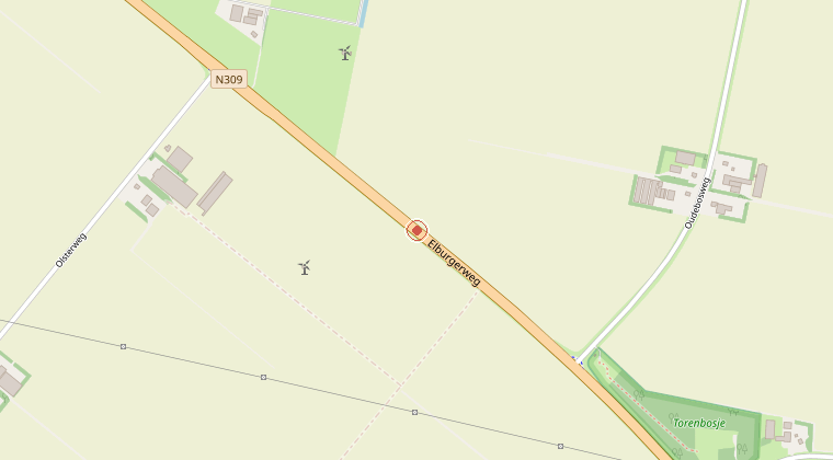 Kaart van de omgeving van de melding